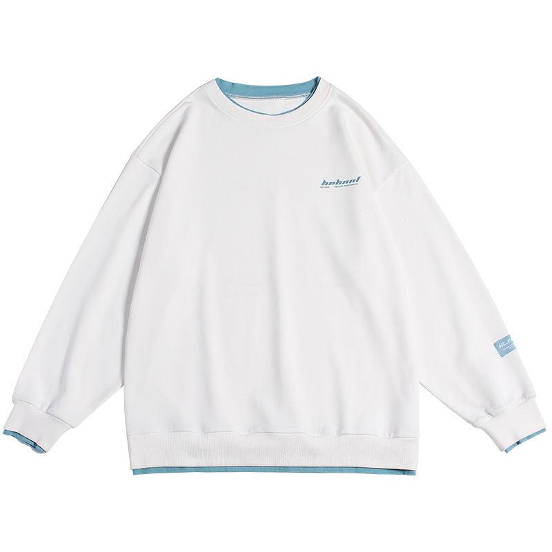 [直营]木林森(MULINSEN)新港风男装 秋季新款撞色假两件卫衣男女情侣宽松外套潮