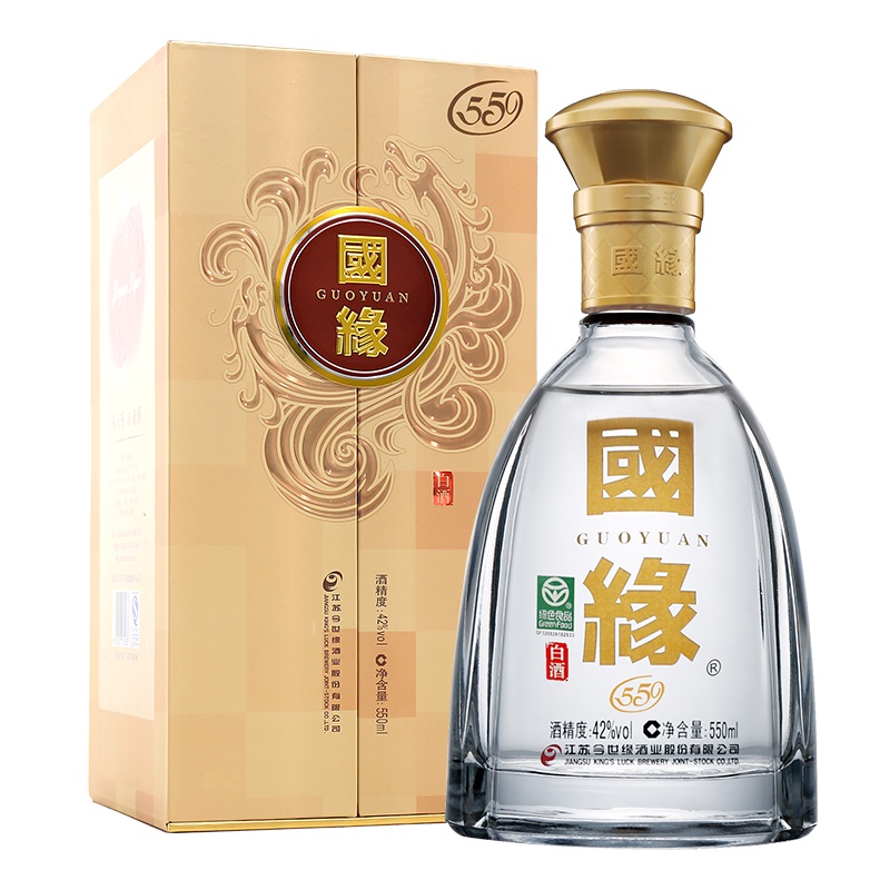 [升级版550ml] 今世缘 国缘 对开 浓香型 白酒42度 550ml*4整箱装