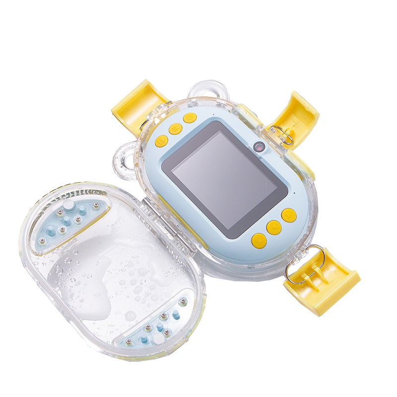 魔法棒儿童防水相机迷你单反双镜头运动摄像数码照相机圣诞玩具生日礼物节日礼物蓝色送8G内存