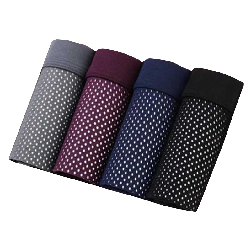 浪莎男士内裤莫代尔网眼U凸囊平角内裤4条