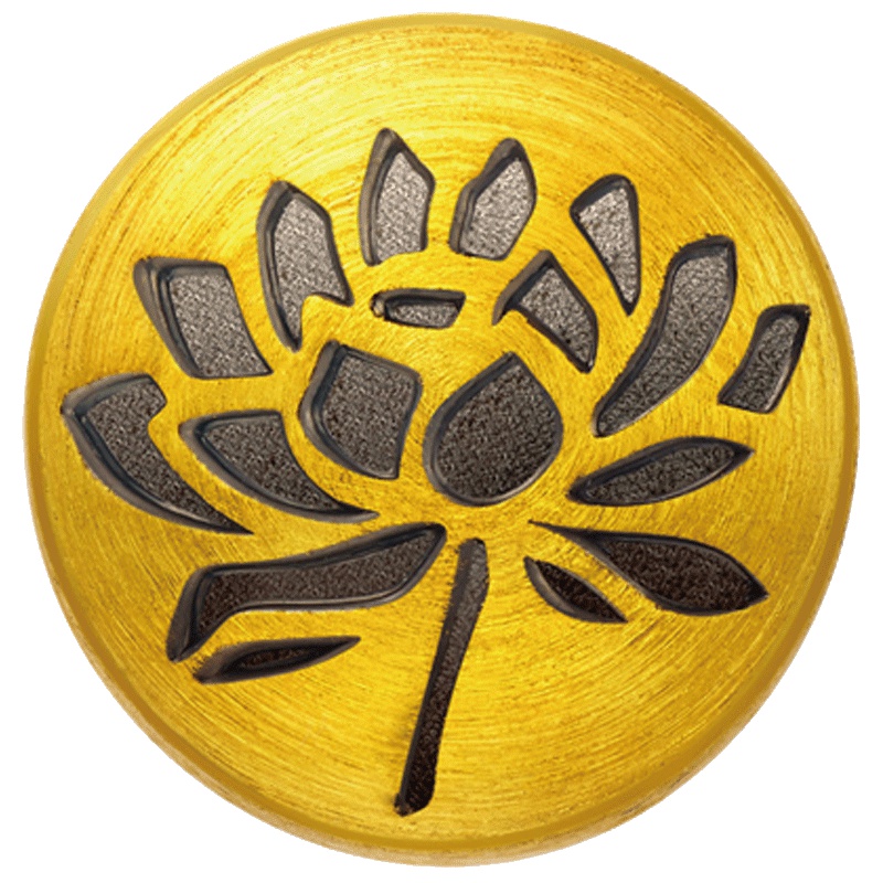 周大福X许巍蓝莲盛开电黑黄金转运珠吊坠R19083