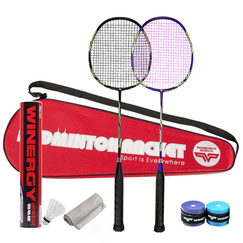 威耐尔 (Winergy)4U全碳素羽毛球拍对拍超轻进攻性带拍包(已穿线 23磅)