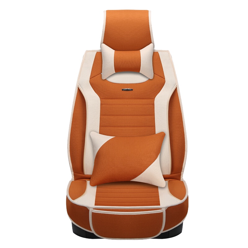 布雷什(BOLISH)五座四季通用汽车坐垫冬季保暖仿亚麻养生全包围汽车座垫车椅垫车内饰品全麻豪华款卡宴黄