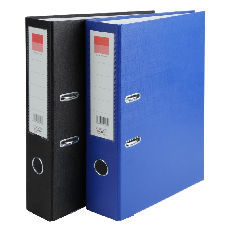 齐心 A107 快劳夹 (蓝)A2寸包胶快劳夹 2孔文件夹蓝色黑色纸板打孔夹(一个装)