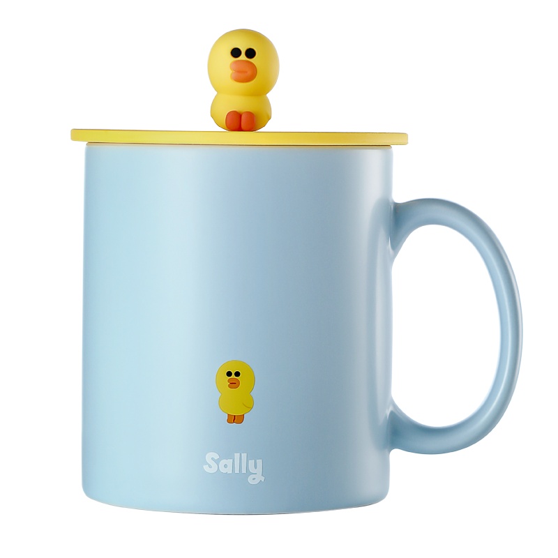 瑞幸咖啡&LINE FRIENDS联名款经典陶瓷马克杯创意带盖潮流情侣杯(Sally)