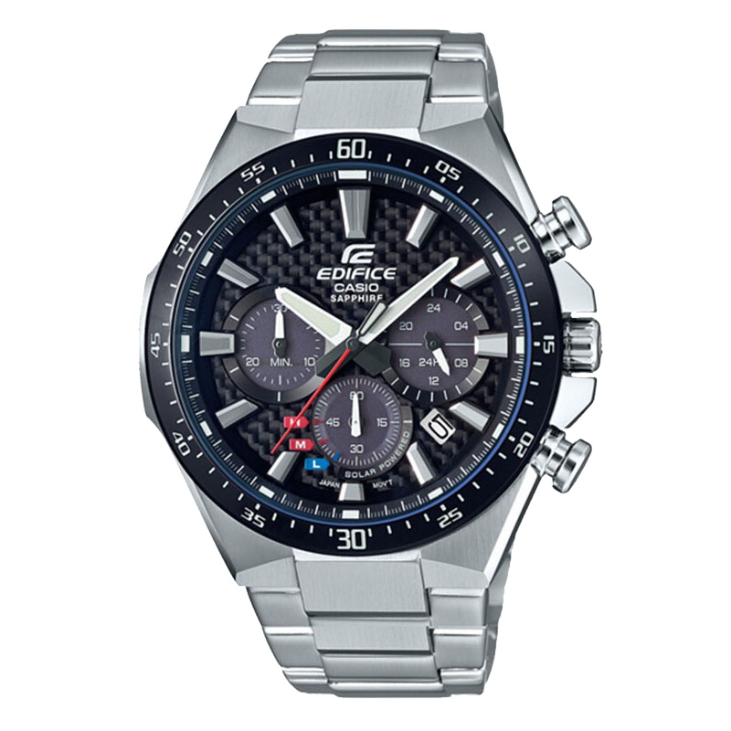 CASIO卡西欧 石英表 男 EDIFICE系列日韩品牌休闲商务太阳能蓝宝石镜面男士表 EFS-S520CDB-1A