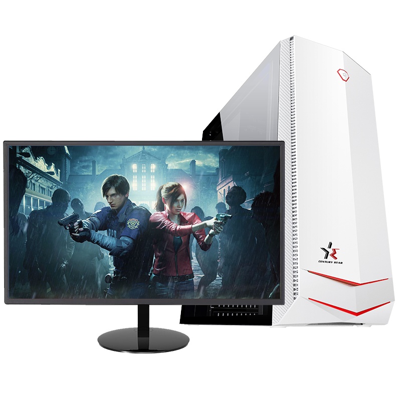 世纪之星 酷睿i7 2600四核/GTX1050Ti 4G独显/16G内存/256G固态+500G机械硬盘 家用办公游戏电脑台式电脑 DIY组装机 组装电脑 电脑主机+19英寸全套