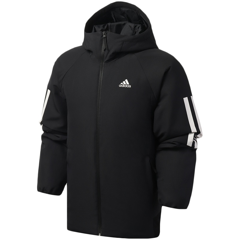 阿迪达斯男服棉服连帽保暖户外休闲运动服DZ1403