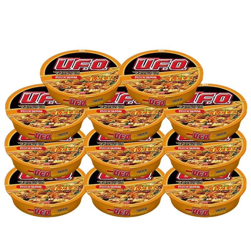 日清 UFO飞碟炒面四川火锅风味122gx12碗整箱装泡面速食方便面拌面