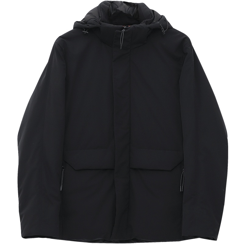 GOLF/高尔夫冬季商务休闲修身拆卸帽保暖净色外套百搭羽绒服男装