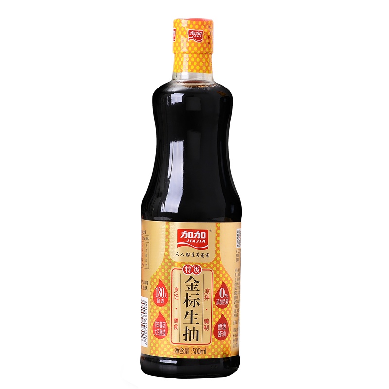 加加 特级金标生抽500ml 酿造酱油 炒菜火锅调味品