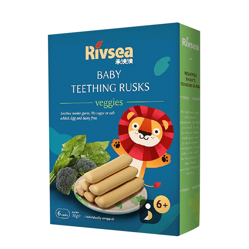 禾泱泱(Rivsea)婴幼儿磨牙棒草莓味 48克 盒装 宝宝零食(6个月以上适用)