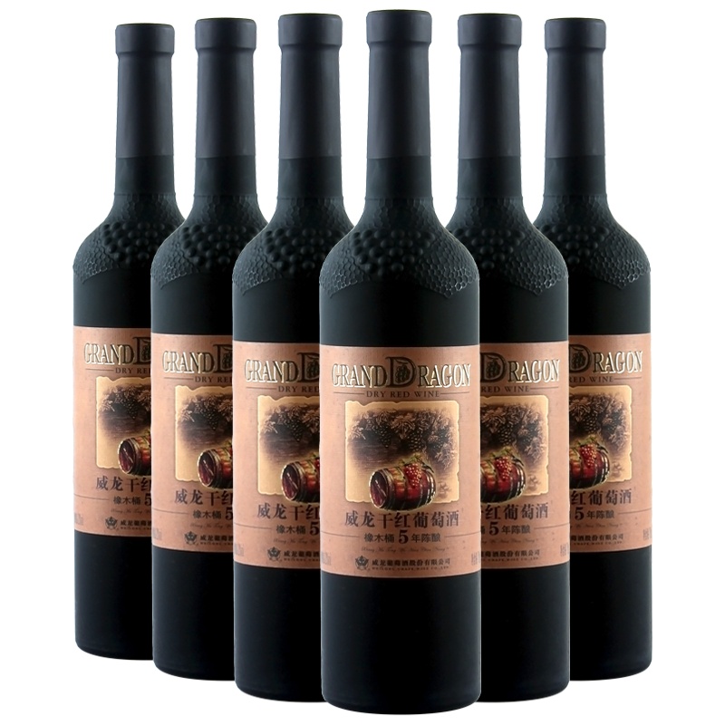 威龙 橡木桶5年陈酿老树赤霞珠干红葡萄酒750ml*6整箱(纸筒装)