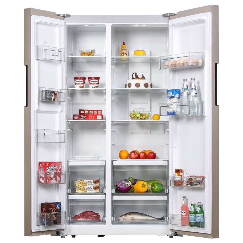 西门子(SIEMENS) 610升对开门双门电冰箱家用变频风冷无霜KA92NV03TI浅金色