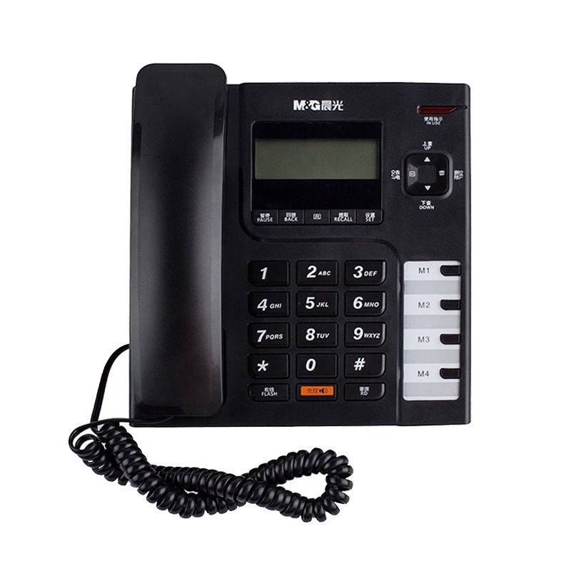 晨光(M&G)AEQ96756商务电话机黑色 座机固话座式办公家用免电池商务来电显示座机