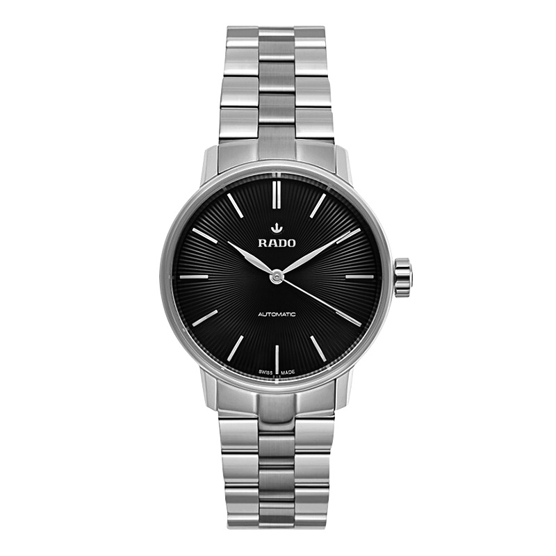 雷达(RADO)瑞士手表 晶萃系列商务优雅款 机械女表 32mm盘 黑盘钢带 R22862153