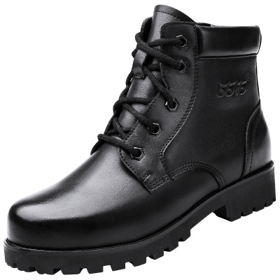 强人3515女士皮靴羊毛保暖女靴耐磨女棉鞋马丁靴冬季短靴