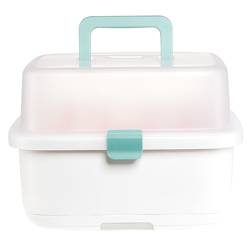 babycare婴儿奶瓶收纳箱沥水架宝宝奶瓶晾干架收纳盒带盖防尘 里瑟米 4502