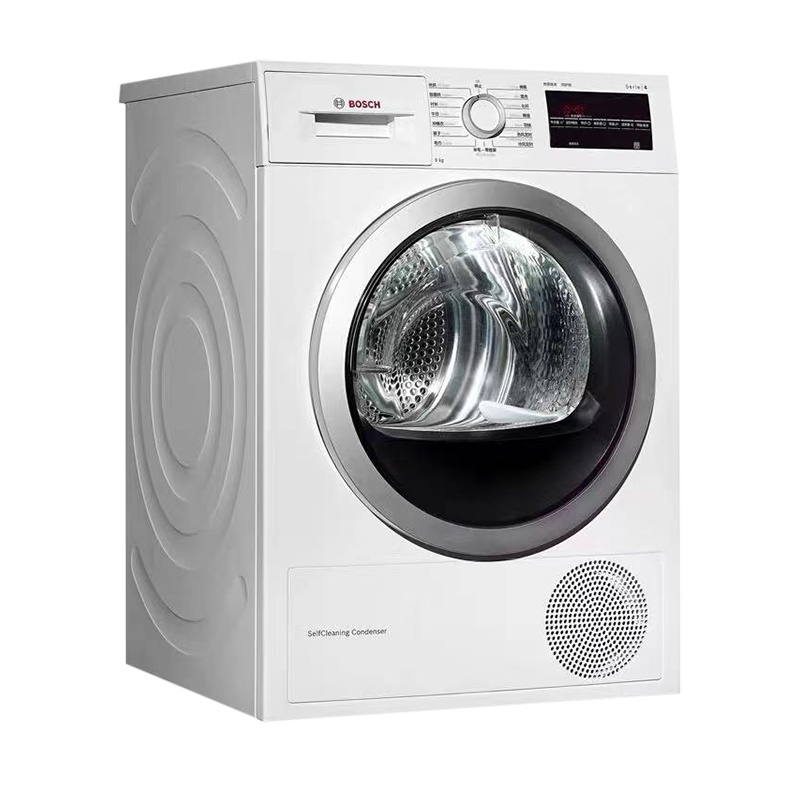 博世(BOSCH)9公斤烘干机 热泵干衣机 除菌烘 低温护衣 智控烘干 原装进口 WTW875601W