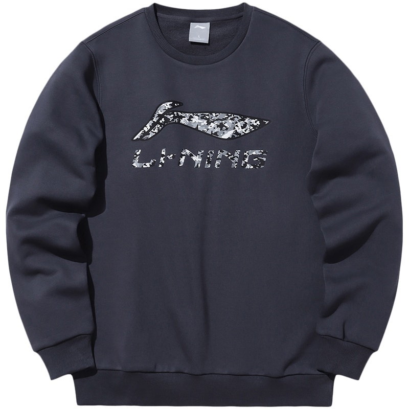 李宁运动时尚系列男子加绒套头卫衣AWDPC55-4