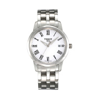 天梭(TISSOT)梦幻系列时尚休闲白盘钢带石英男士手表T033.410.11.013.01