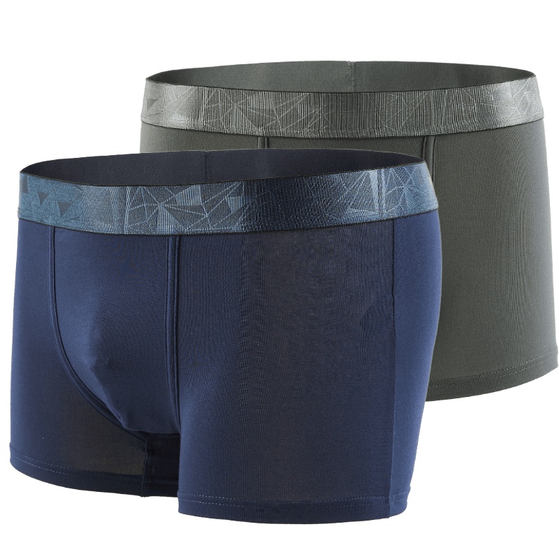 HLA海澜之家净色基础款针织平角内裤男士两条装短裤HUKAJ3R033A