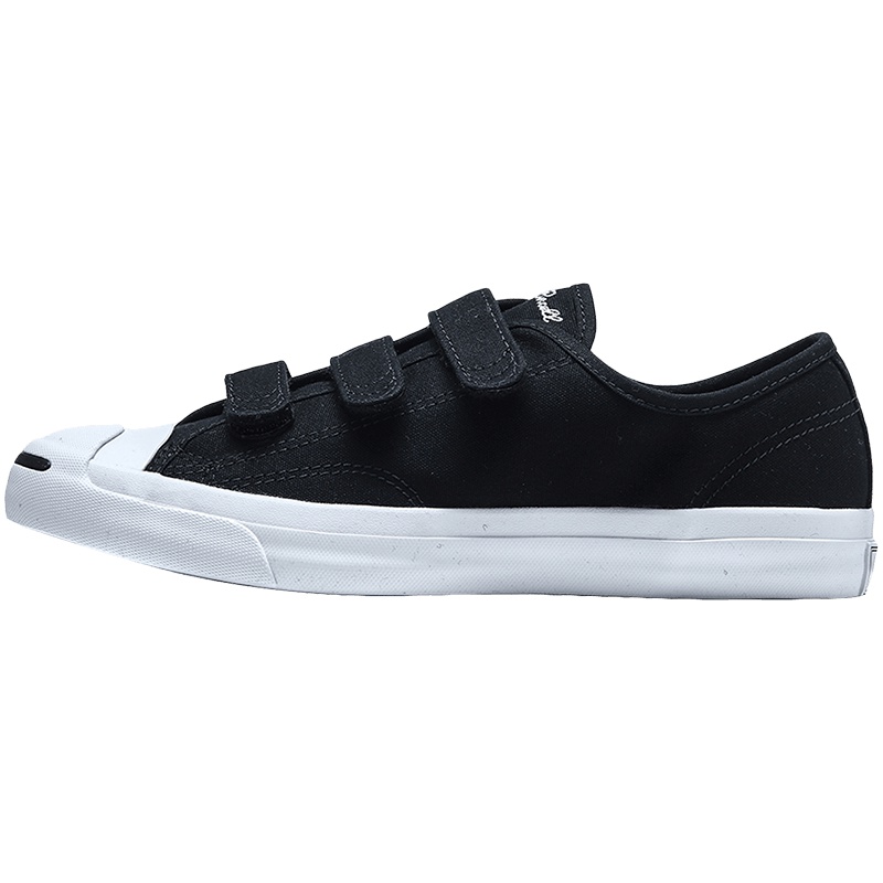 【自营】converse匡威男女鞋帆布鞋魔术贴开口笑低帮休闲鞋160236. 黑色