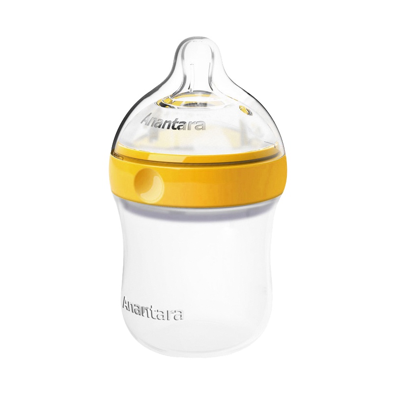 恩诺童 Anantara 硅胶奶瓶 宽口径防摔防胀气160ml 小奶瓶 橙色