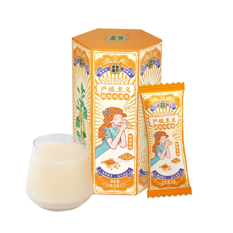 [买1发2]老金磨方 益生元豆浆175g清甜原味