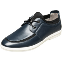 康奈男鞋 秋季新款休闲鞋潮流拼色休闲板鞋系带圆头平底休闲皮鞋1175737