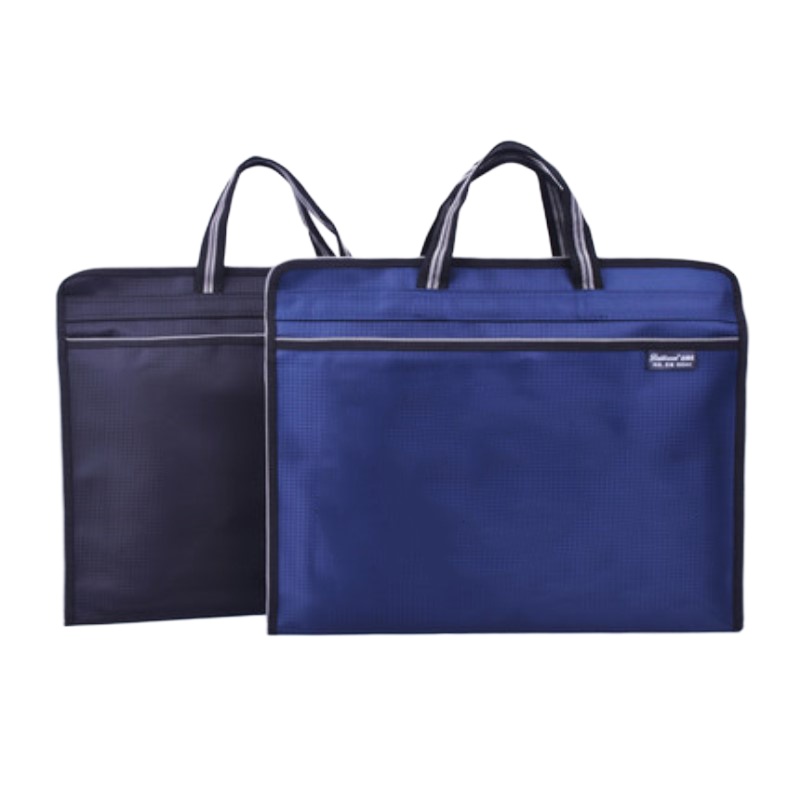 百利文件袋手提包A4商务双拉链袋帆布立体文件包男女士资料袋0044