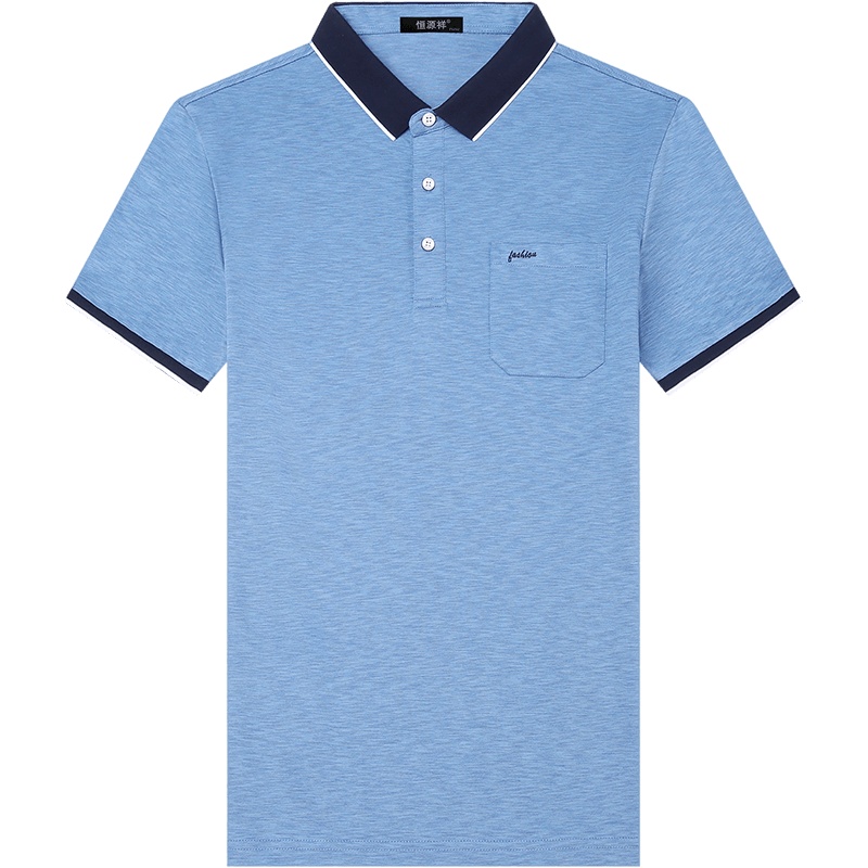 恒源祥男装短袖T恤夏季新款翻领中年休闲时尚Polo衫上衣体恤