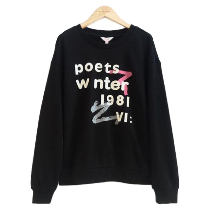 【福利款】拉夏贝尔Candie's秋季新款韩版印花上衣短卫衣女百搭套头