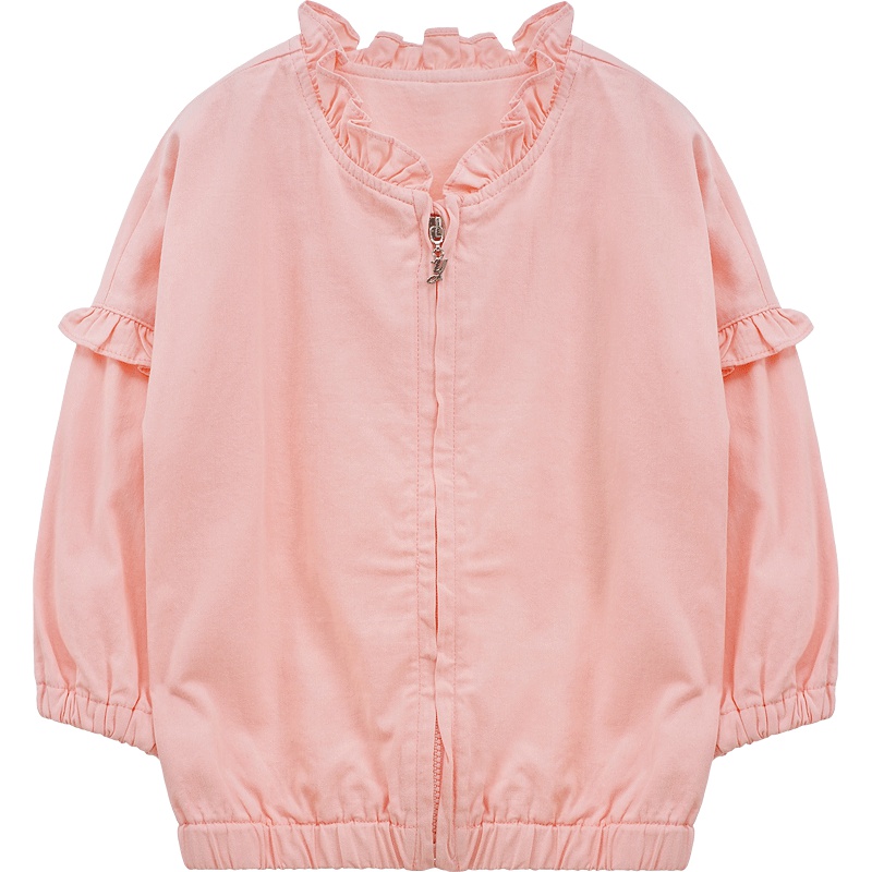婴姿坊女童春秋外套女宝宝长袖拉链防嗮薄款韩版棒球服上衣