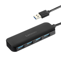 联想(Lenovo) A601 USB3.0分线器加长版(线长1m) 高速4口HUB 多接口扩展坞拓展坞转换器