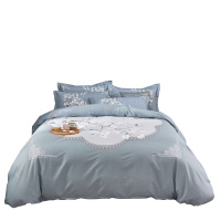 路易卡罗(Louiskellog) 爱丽丝纯棉印花四件套 锦苑 青灰色大花精品四件套 单个价
