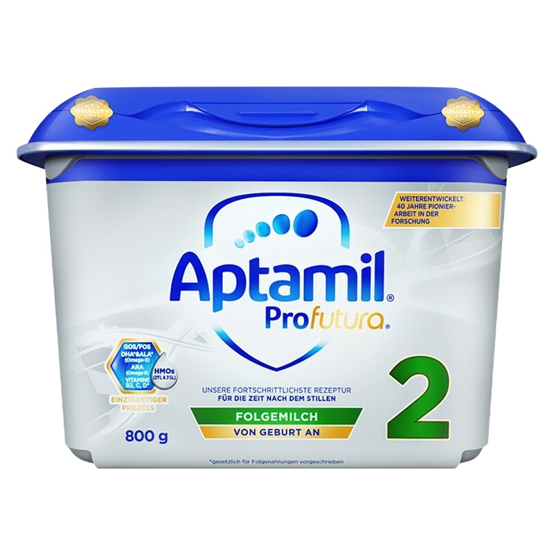 [免邮包税德国直邮4罐]德国白金版aptamil爱他美2段奶粉800g婴幼儿配方奶粉6-12个月 新包装