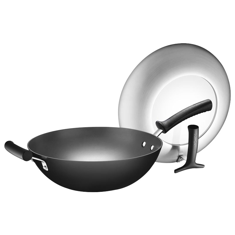 苏泊尔(SUPOR)家用炒锅真不锈无涂层平底炒菜铁锅电磁炉燃气通用 EC32ZF01 32cm