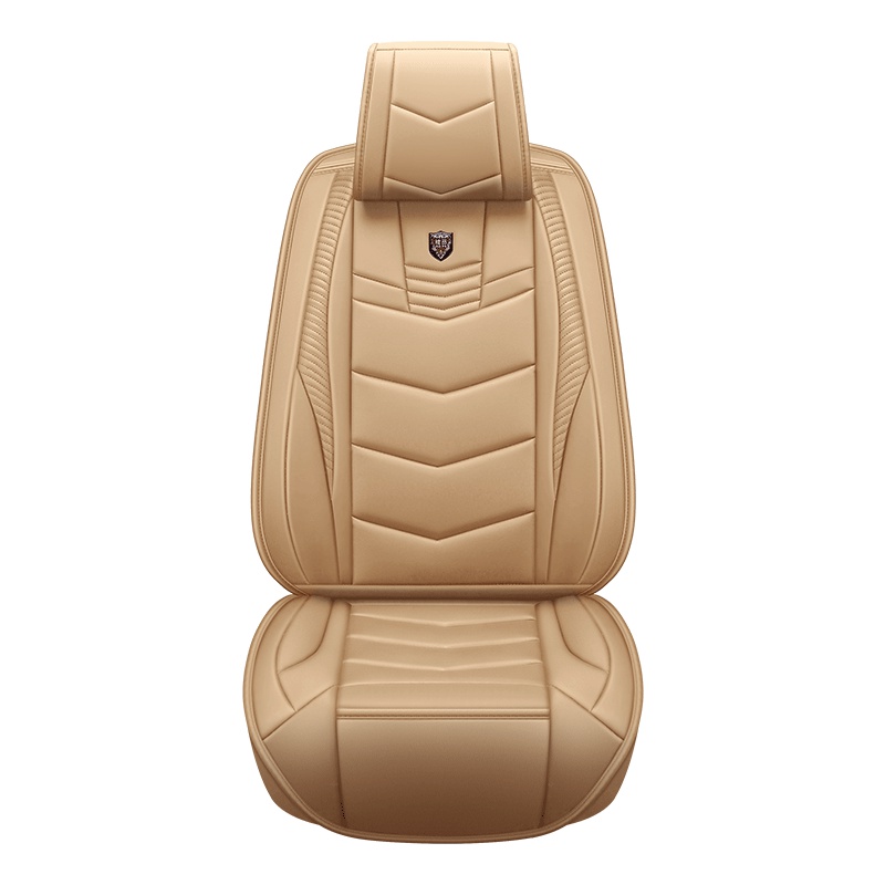 汽车坐垫四季通用大包围座垫套全包围皮革座套英朗卡罗拉迈腾雅阁宝来奇骏博越多种车型通用 I-80870-M 温馨米