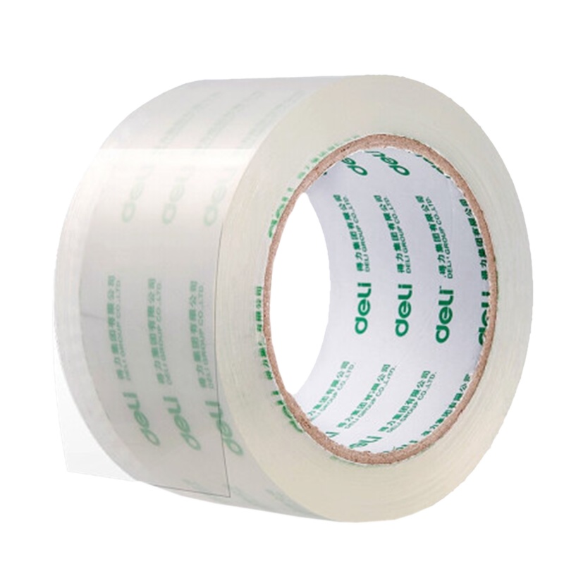 得力 30325胶带封箱胶布 6cm宽 透明 封箱带 封箱胶带60mm*100y*50um(6卷/筒) 1筒装