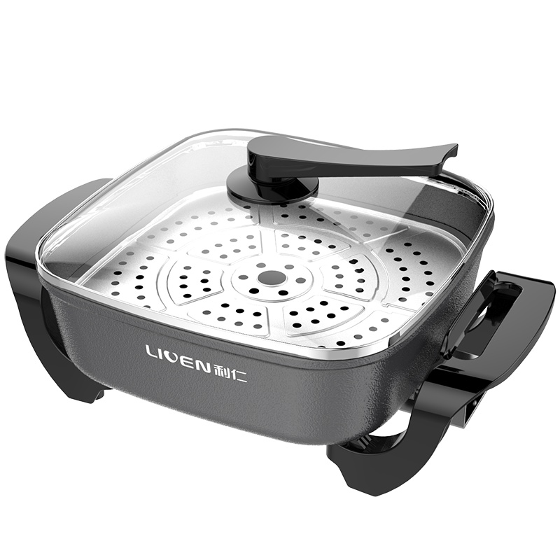 利仁(Liven)电火锅DHG-651大功率家用大容量韩式火锅电热锅多功能炒锅不易粘电煮锅煎烤锅