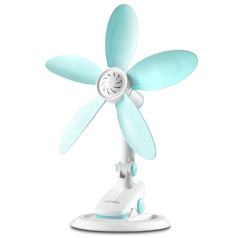 康佳小电风扇学生宿舍床上软胶叶夹扇办公静音大风力家用床头台式