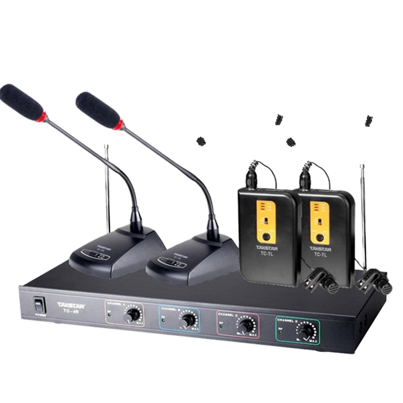得胜(TAKSTAR) TC-4R一拖四无线会议鹅颈式头戴领夹演出麦克风