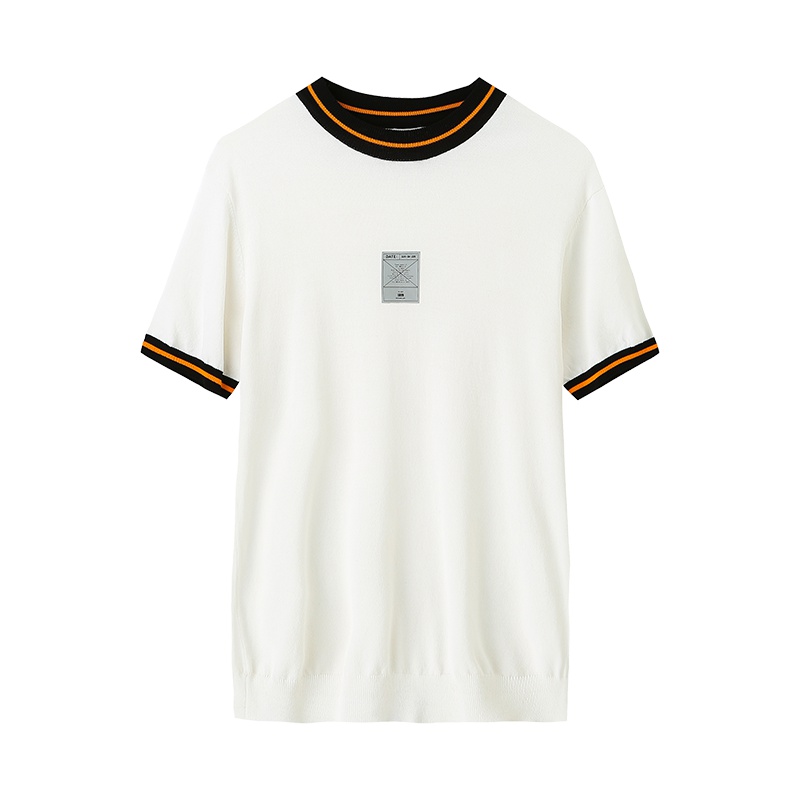 商场同款短袖男式T恤马克华菲19夏季新款针织衫时尚撞色上衣