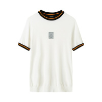 商场同款短袖男式T恤马克华菲19夏季新款针织衫时尚撞色上衣