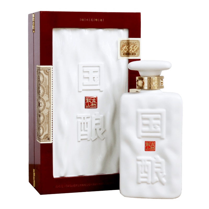古越龙山绍兴黄酒 国酿1959白玉版四十年陈酿 500ML花雕酒礼盒