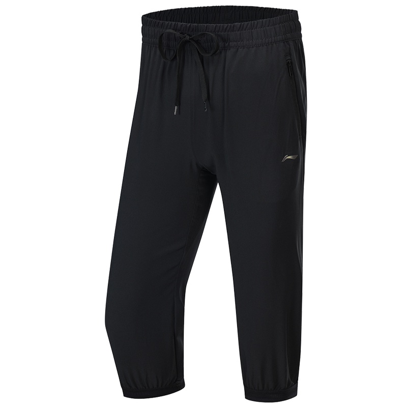 李宁(LI-NING)正品带防伪夏李宁训练系列女子七分运动裤AKQP086-1