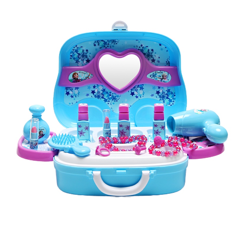 儿童梳妆台女孩爱莎公主冰雪奇缘2玩具爱沙艾莎化妆台化妆品套装 冰雪手提箱