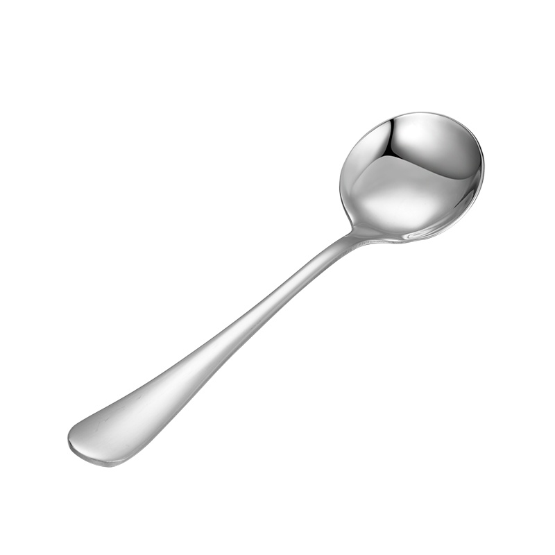 阳光飞歌 不锈钢餐具 西餐冰淇淋主餐勺子咖啡勺圆形饭勺中号 0775