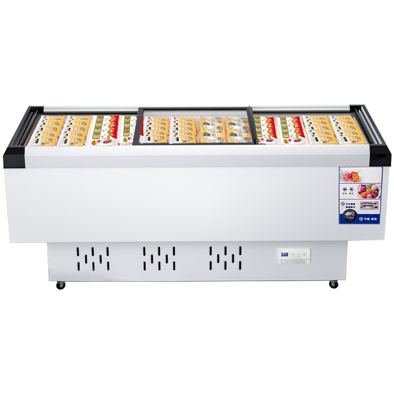 希冷(XILEN)岛柜卧式冰柜商用冰箱冷藏保鲜点菜柜烧烤配菜柜海鲜雪糕速冻柜 2100*850*840 全冷冻